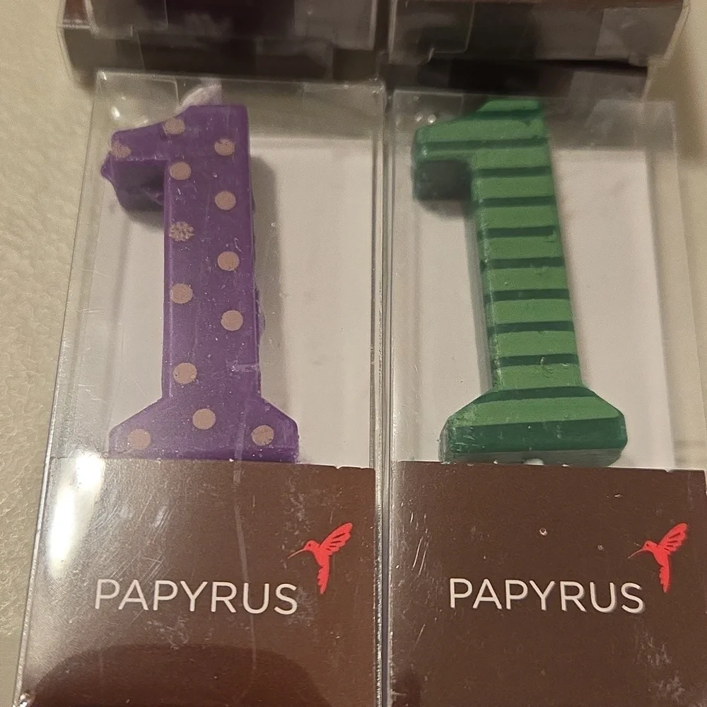 New PAPYRUS #1 Birthday Celebration Colored Candles pack of 6